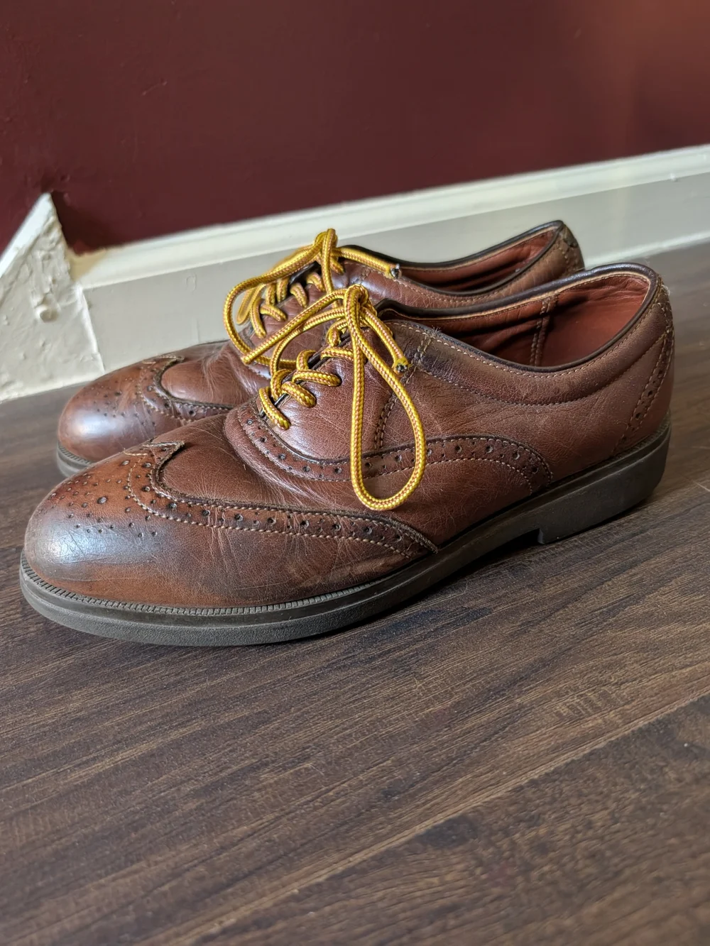 IRON AGE Boots & Shoes Made In USA Brown Leather Brogues Oxford Shoes 7M